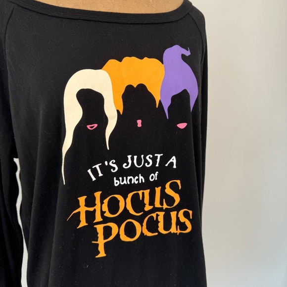 For G and PL Black Hocus Pocus Halloween Witches Long Sleeve Scoop Neck Top XL - Picture 4 of 7